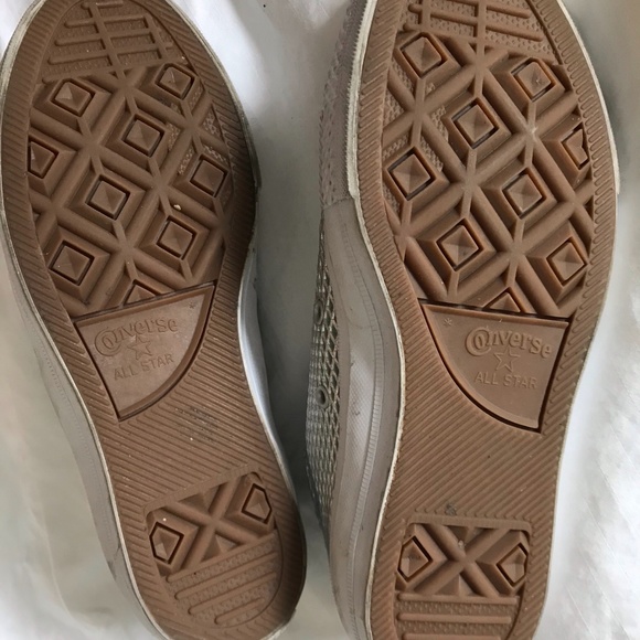 Silver leather Converse Chuck Taylor 6.5 - Picture 3 of 5